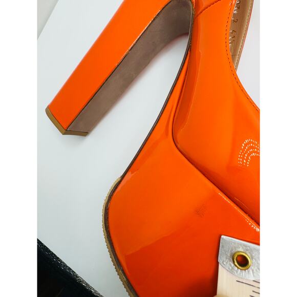 VALENTINO GARAVANI patent leather Tan-go Platform Pump In Titian IT 41.5 - Picture 4 of 16